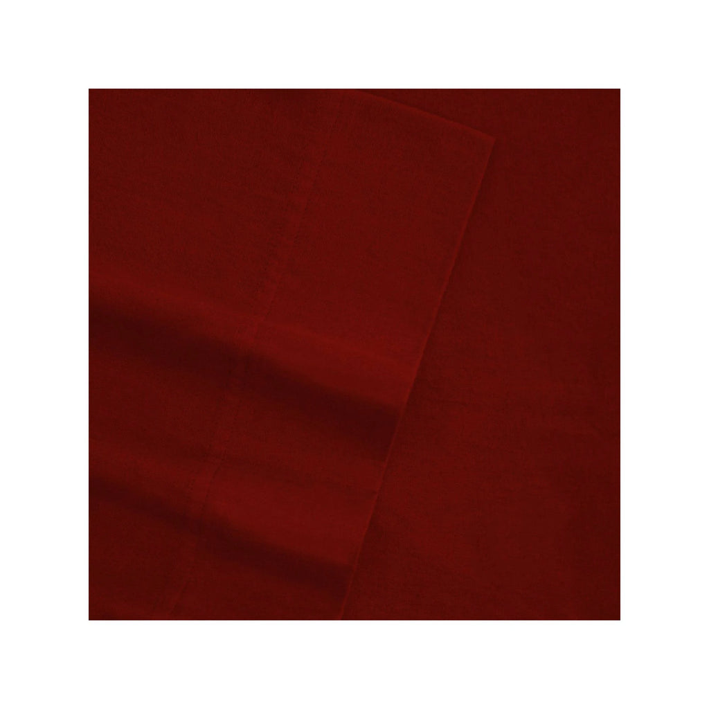 Solid Flannel Sheet Set, Queen, Deep Red Z947