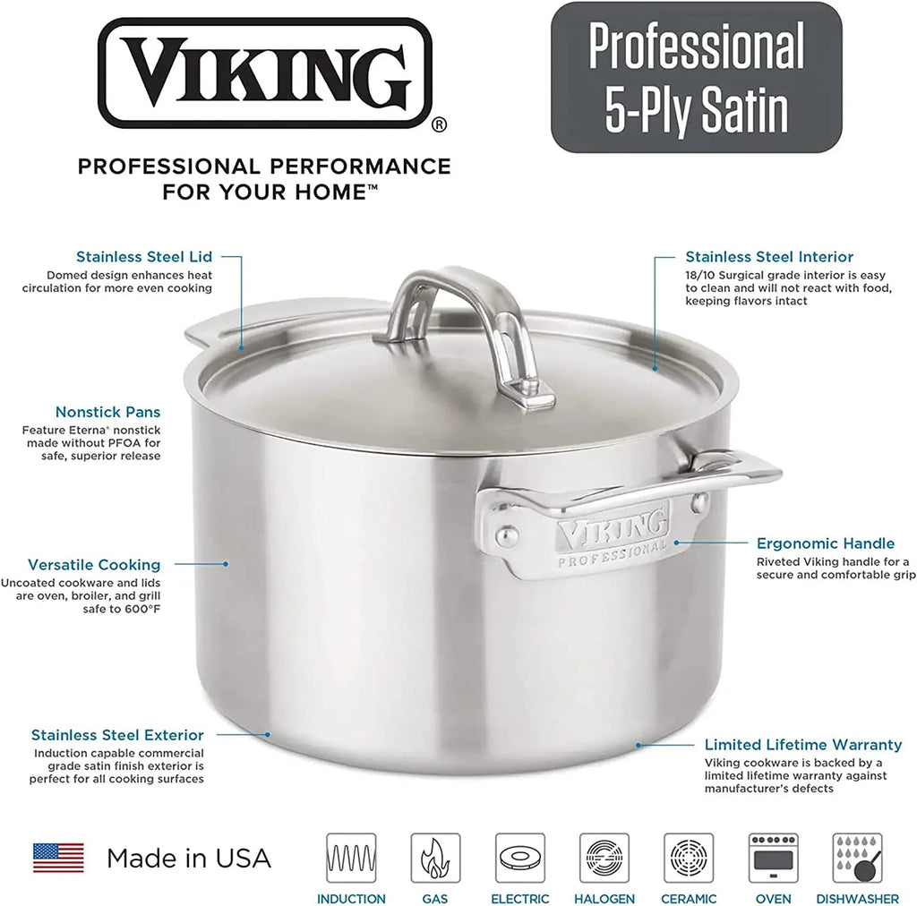 5-Ply Stainless Steel Cookware Set 10 Piece D423226