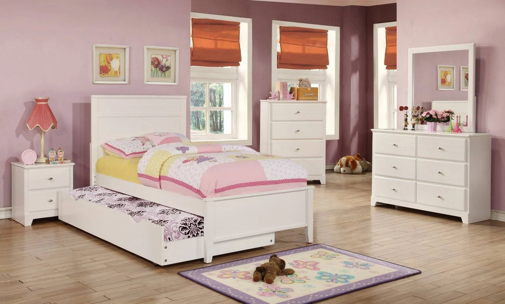White Trundle Dresser D8586