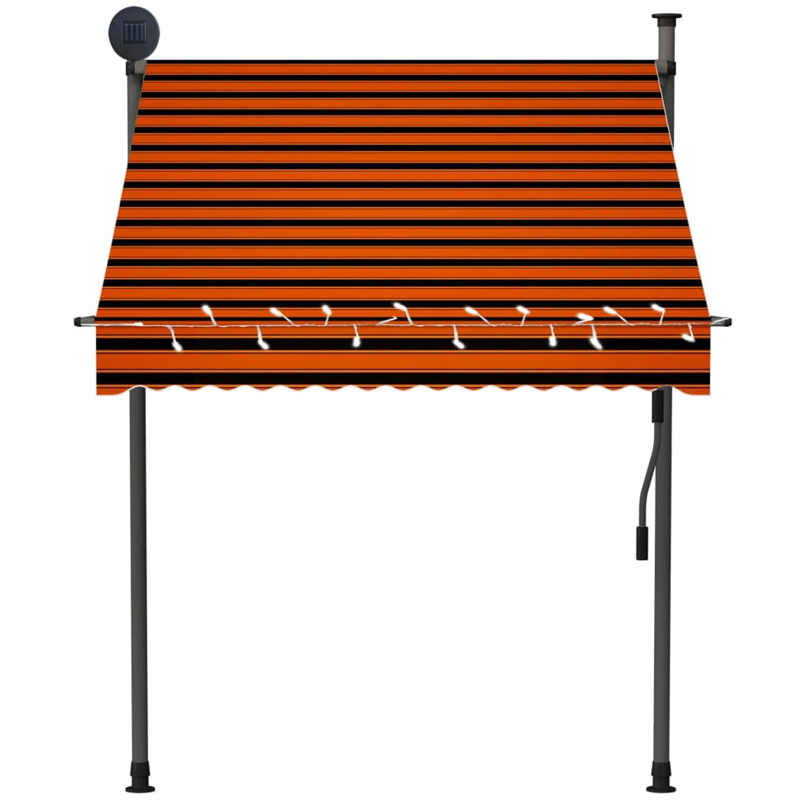 Manual Retractable Awning with 59.1" Orange and Brown T57261