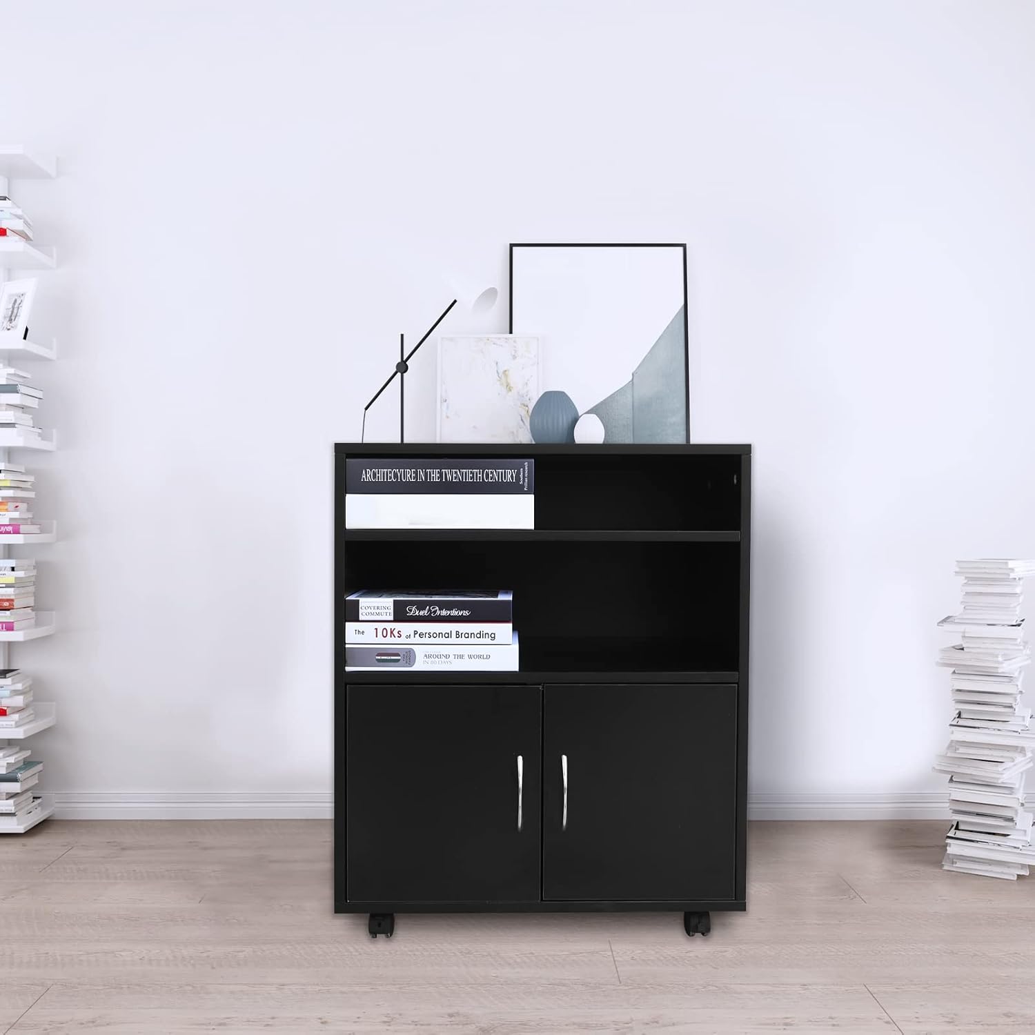 Black 3 Drawer Rolling File Cabinet with Wheels N84765
