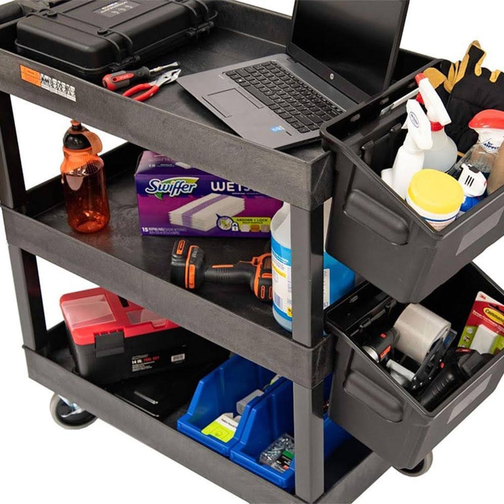 3-Shelf Tub Cart with Outrigger I849463