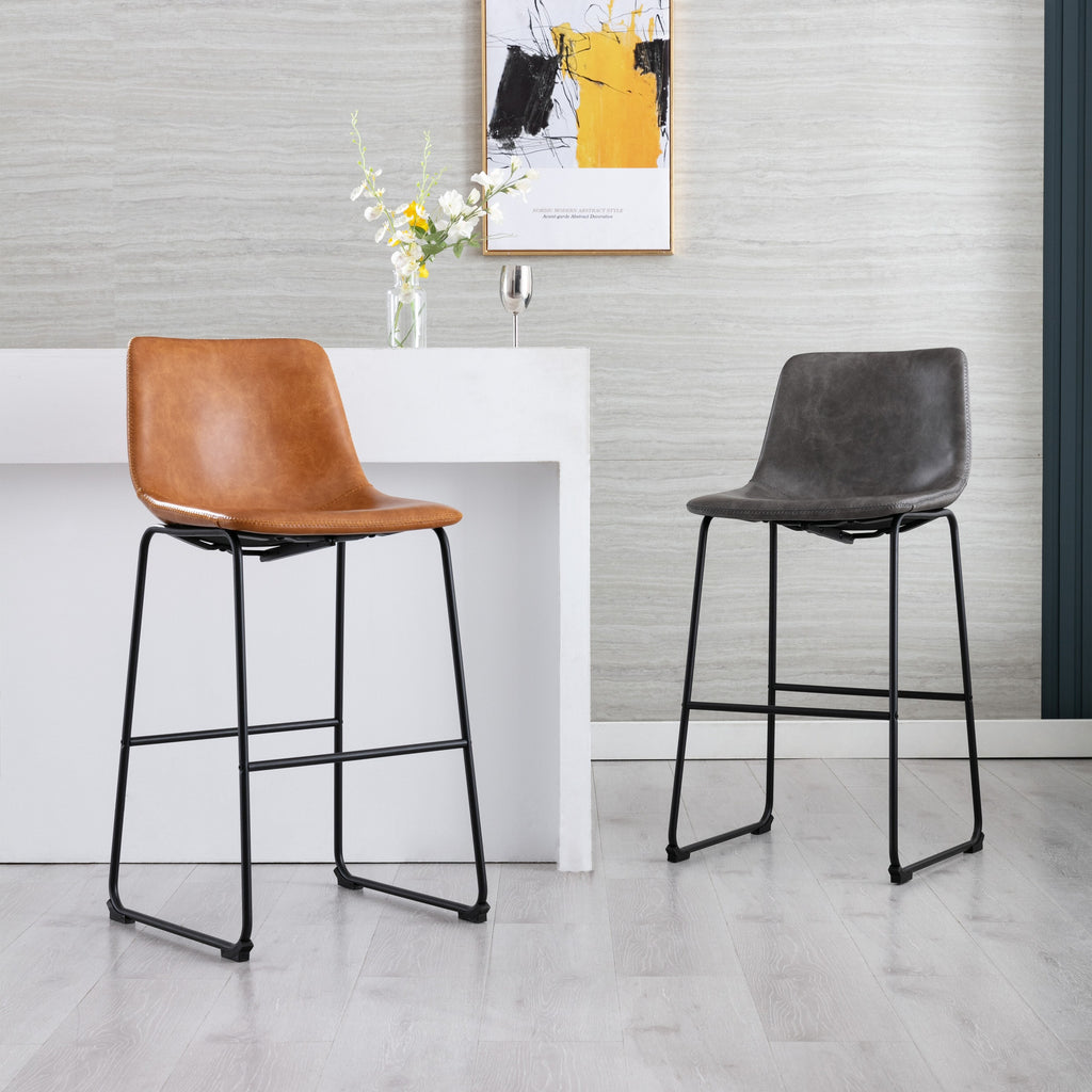 Faux Leather 30-inch Bar Stool (Set of 2) Camel X572