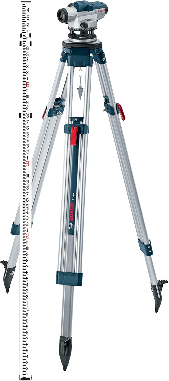 Optical Level Kit with 32x Magnification Power Lens, Tripod and Rod V507