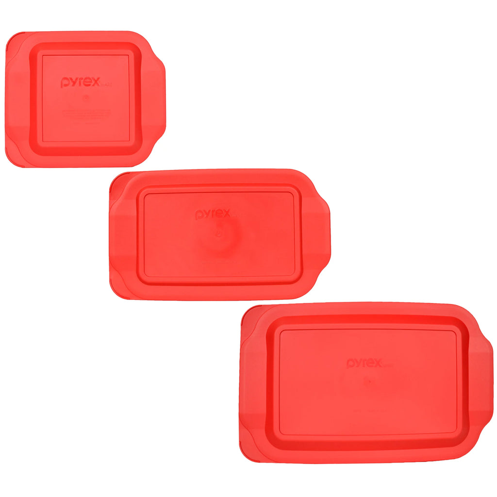 Red Plastic Covers for Pyrex Baking Dishes S4923