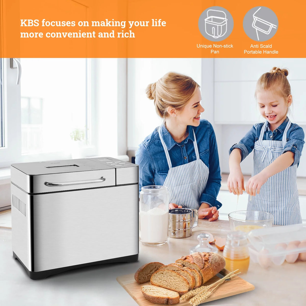 19-in-1 2LB Stainless Steel Bread Maker L4603