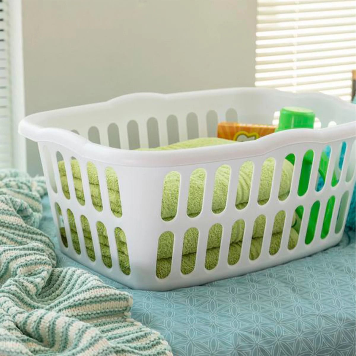 12 Pack Large Rectangular Plastic Laundry Basket Bins B50239