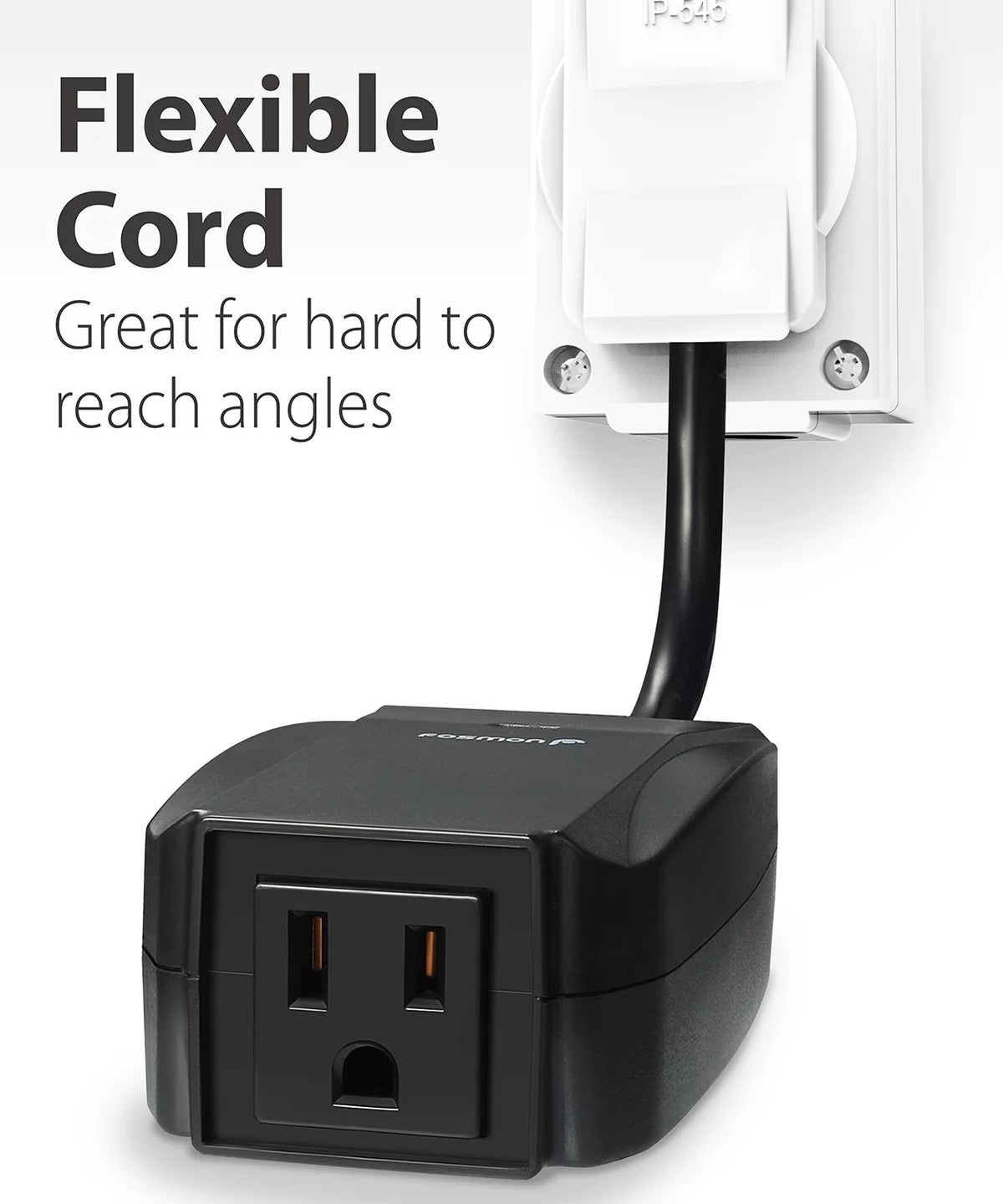 Black Weatherproof 3-Prong Plug-in Remote Control Electrical Outlet Switch - 2 Packs C2551