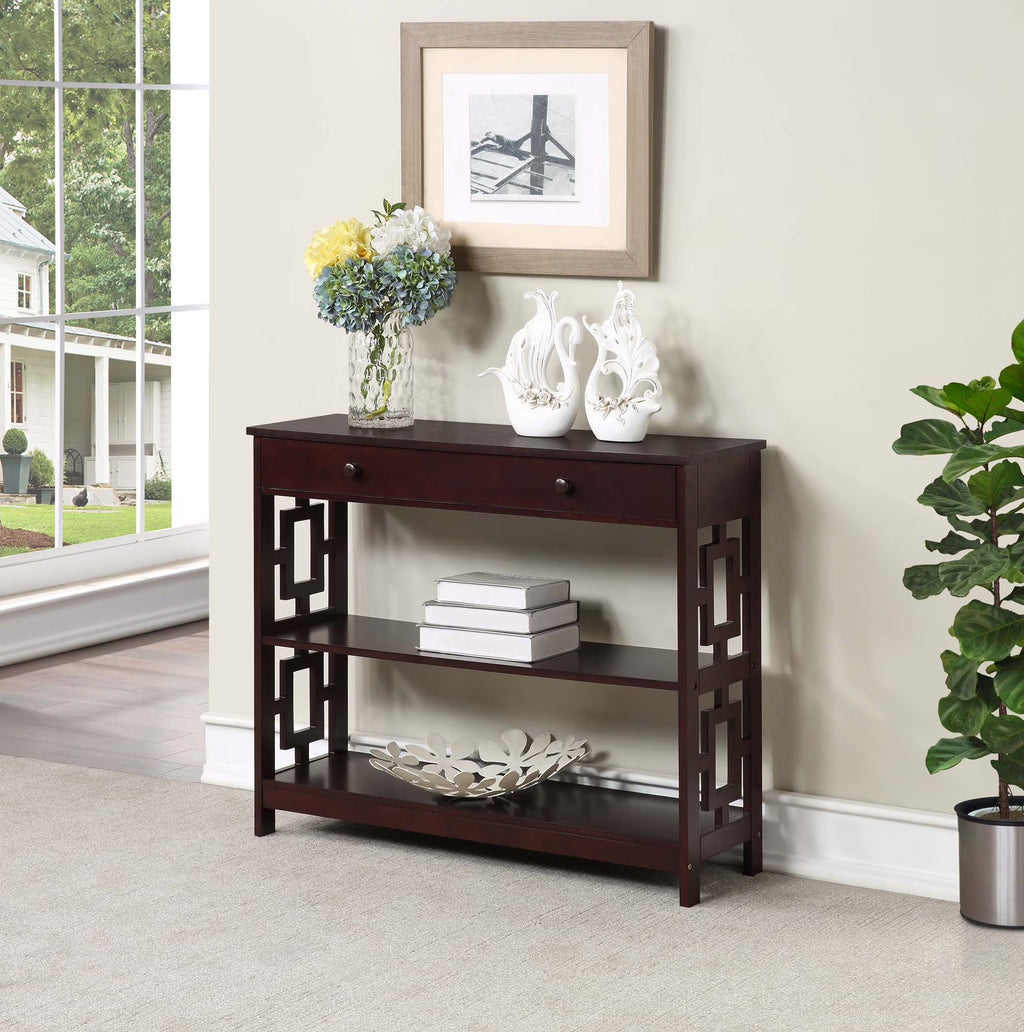 Espresso Console Table with Drawer Z10304