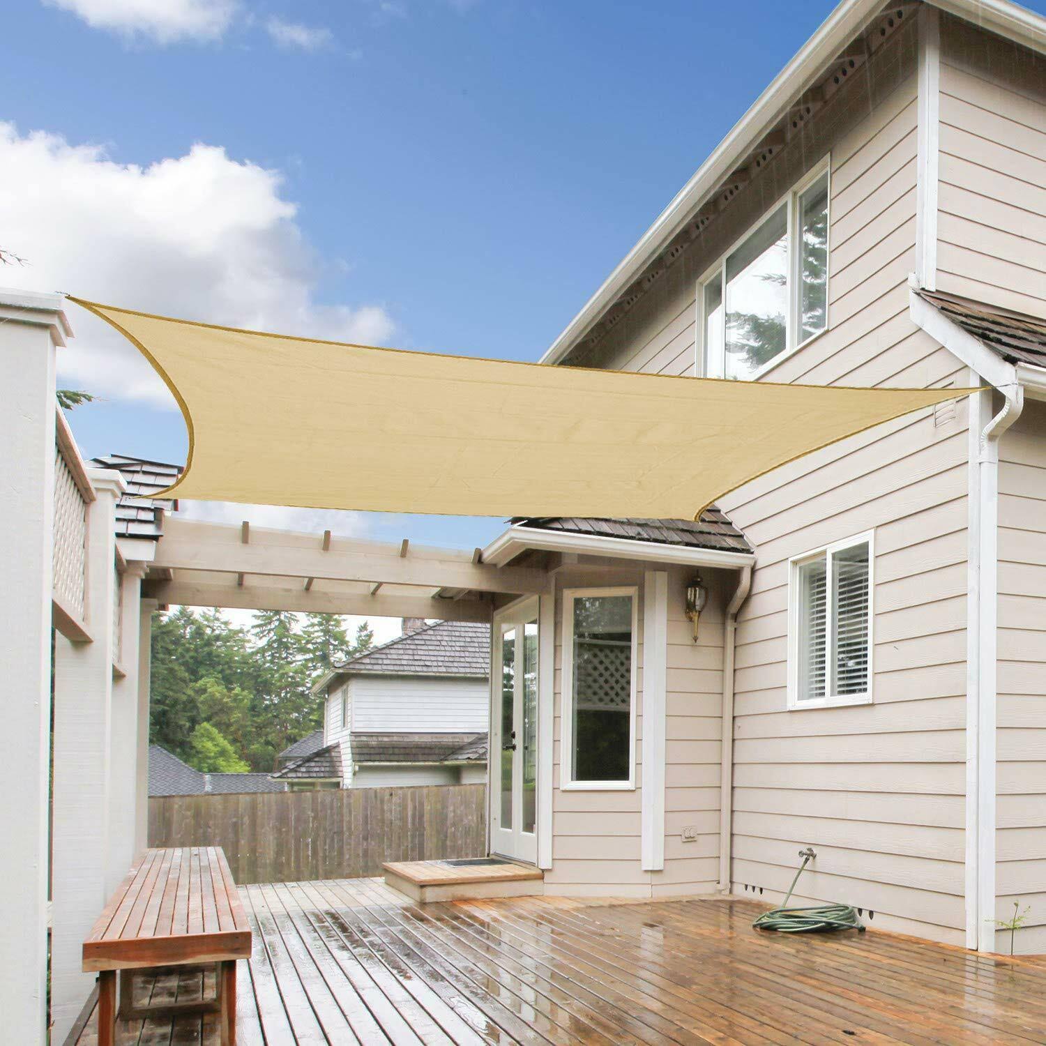 7x13 Rectangle Sun Shade Sail Canopy Sunshade K1294