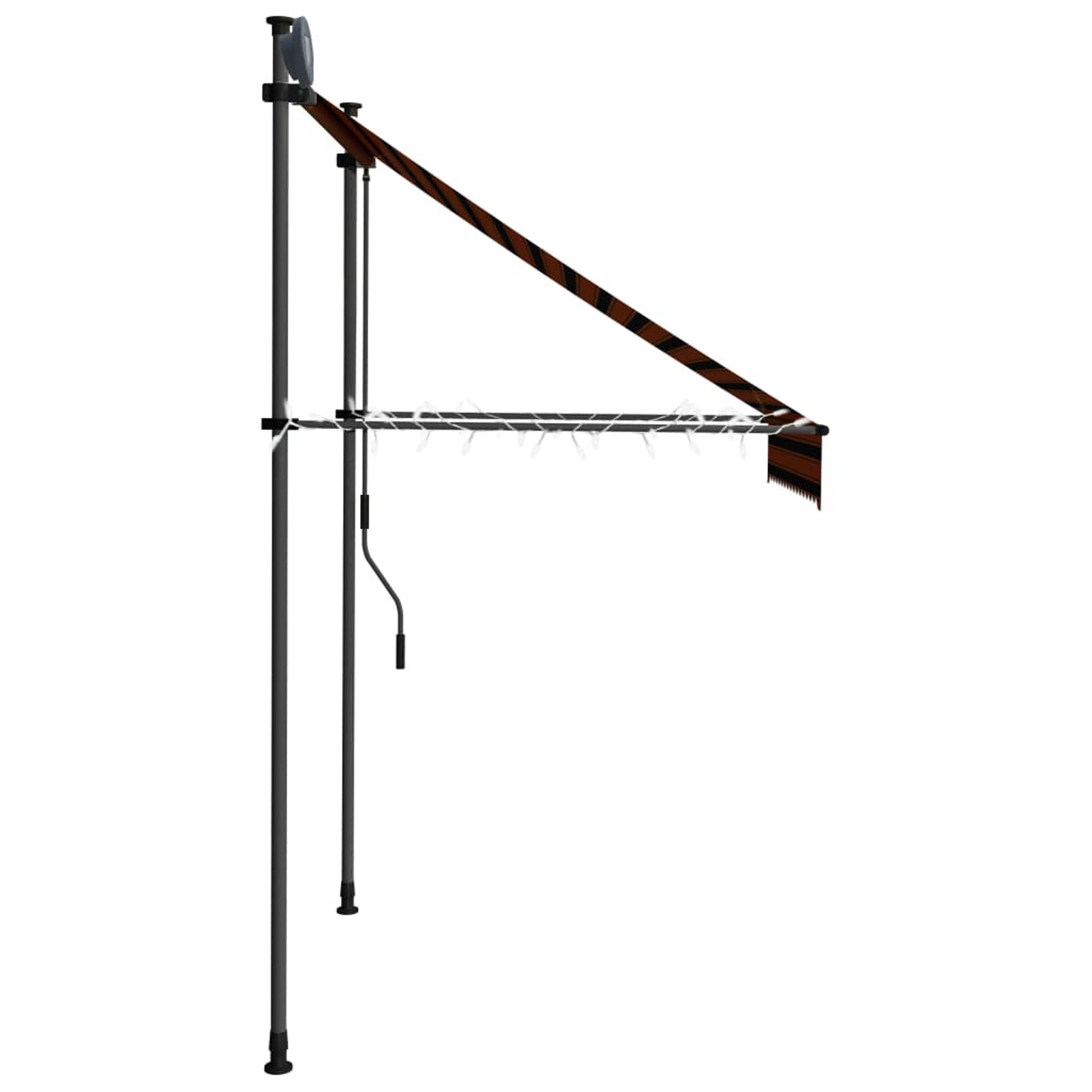 Manual Retractable Awning with 59.1" Orange and Brown T57261