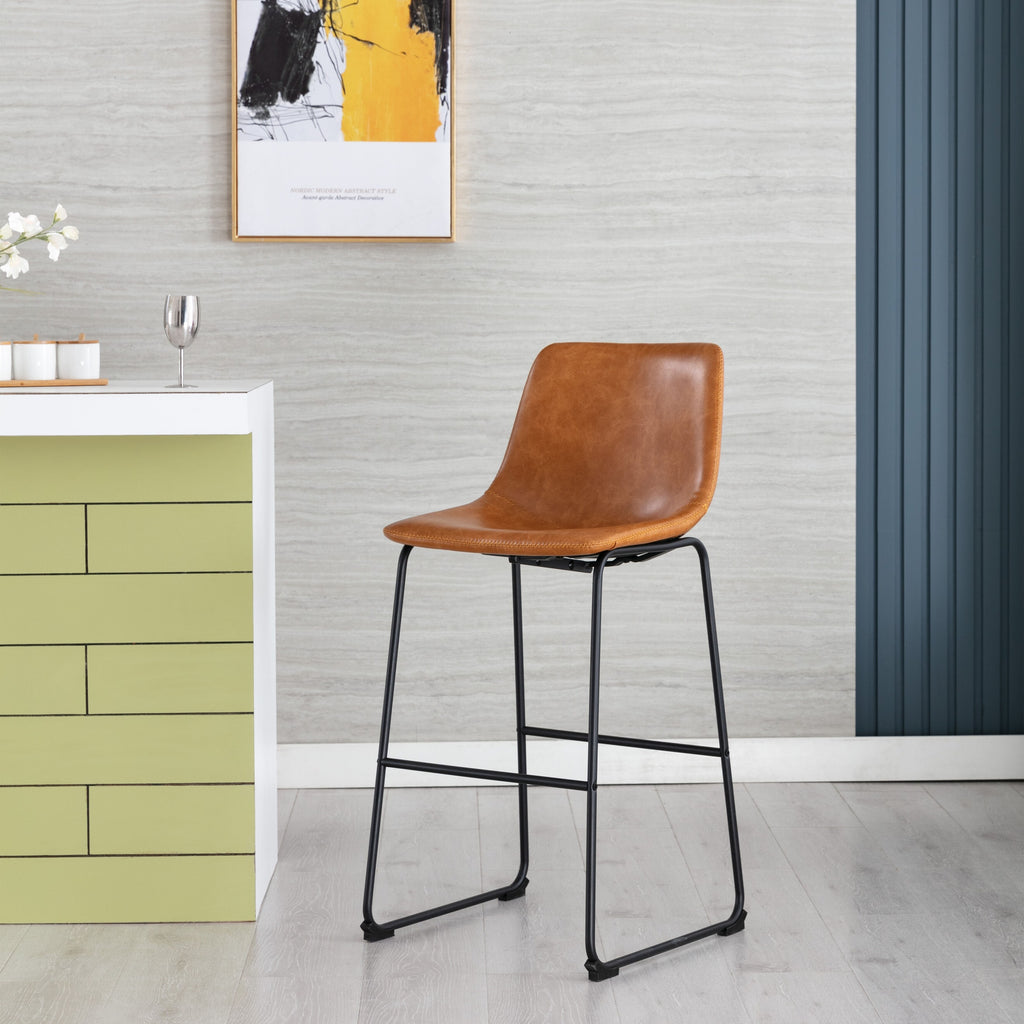 Faux Leather 30-inch Bar Stool (Set of 2) Camel X572