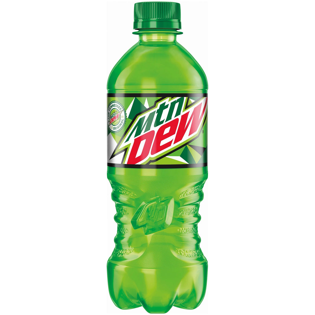 Mountain Dew Soda Pop 20oz Bottles, Quantity of 24 D34851