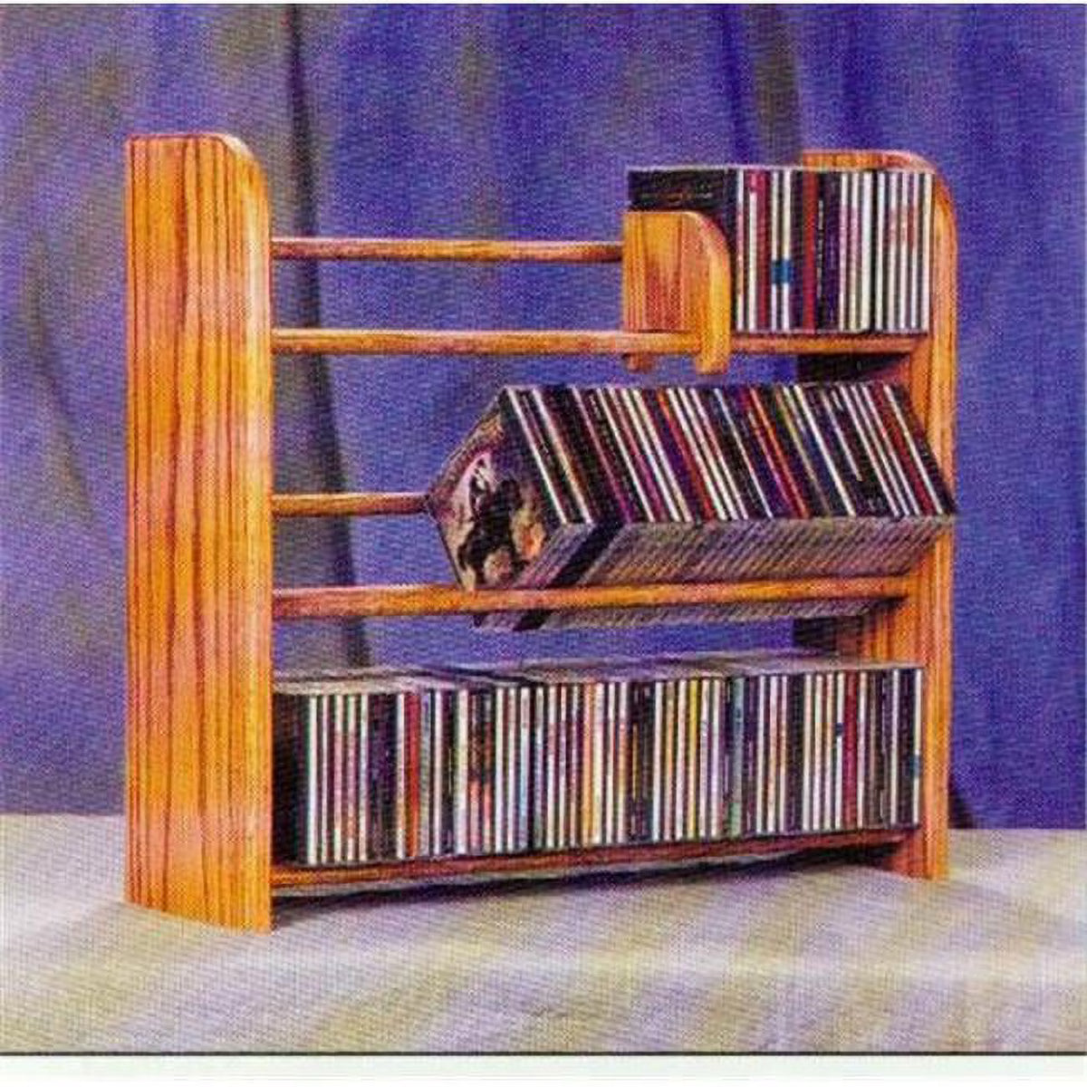 Solid Oak 3 Row CD Rack A6145