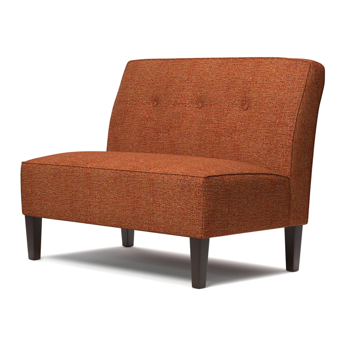 Orange Tweed Button Tufted Settee L122830